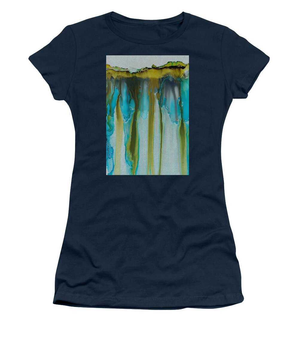 Abstract Women's T-Shirt featuring the painting Underground by Katy Bishop