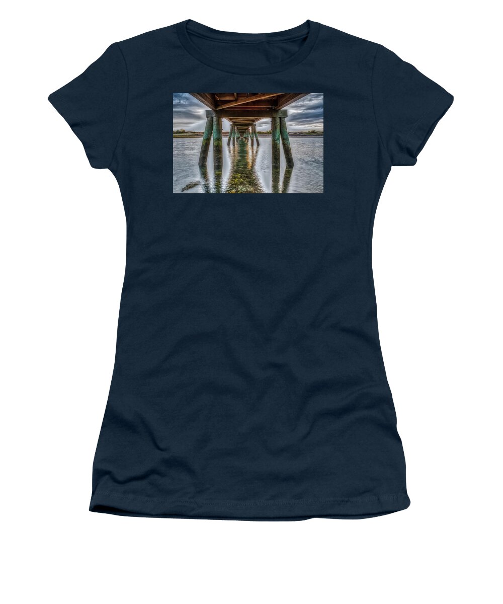 Maine Women's T-Shirt featuring the photograph Underneath the Bridge by Penny Polakoff