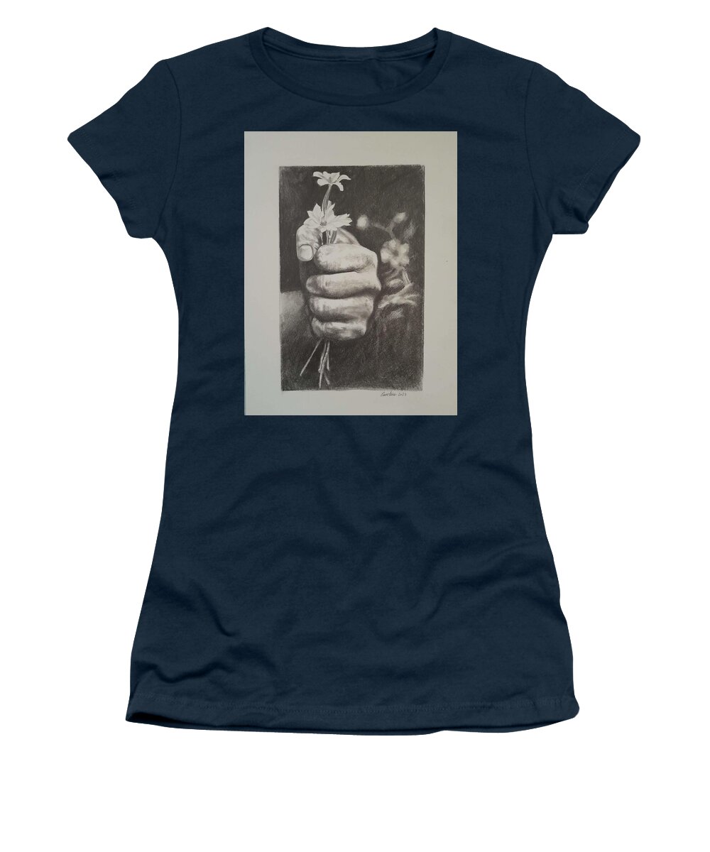 Hands Women's T-Shirt featuring the drawing Untitled by Caroline Philp