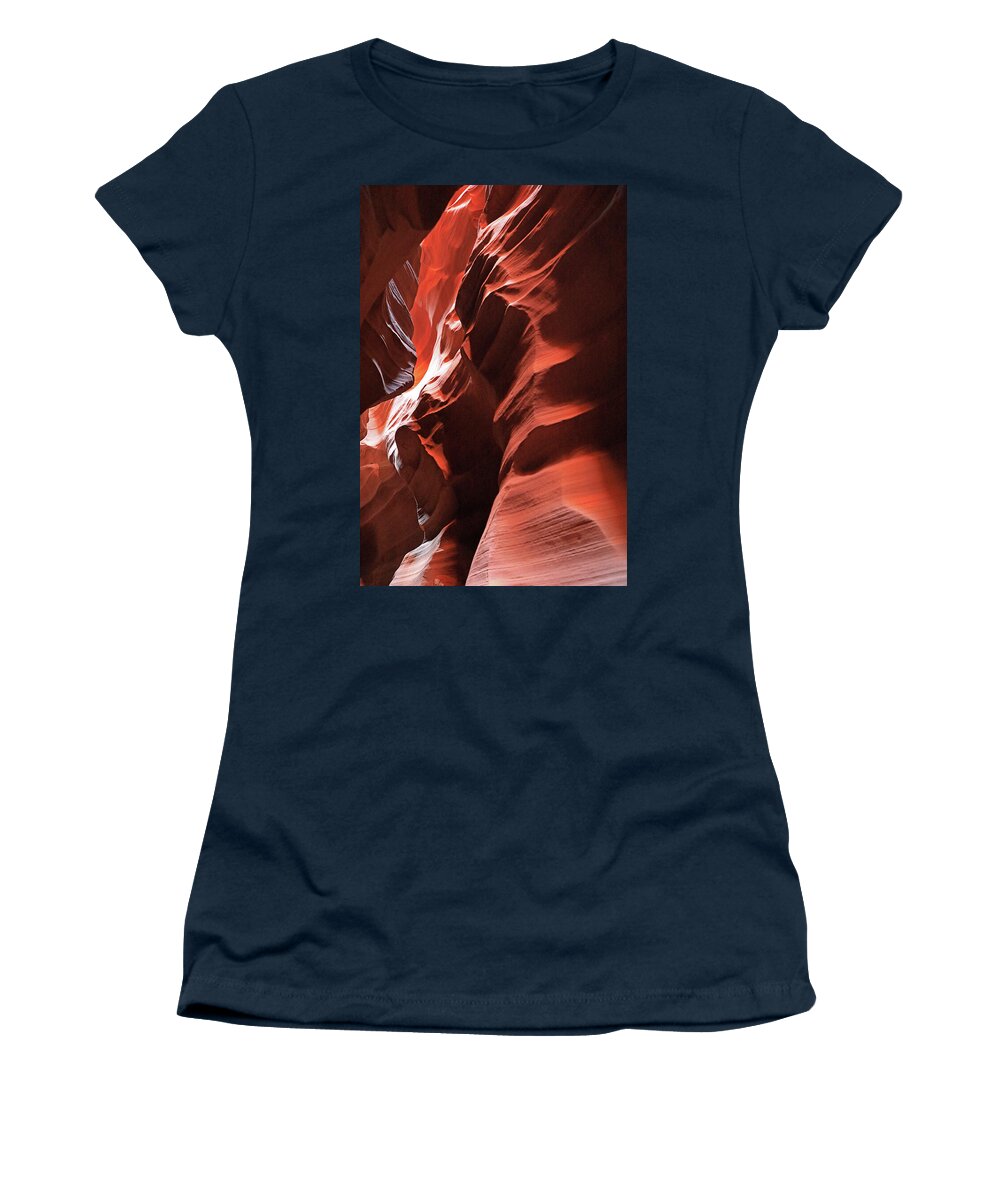 Antelope Canyon Women's T-Shirt featuring the photograph Upper Antelope Canyon 3 by Richard Krebs