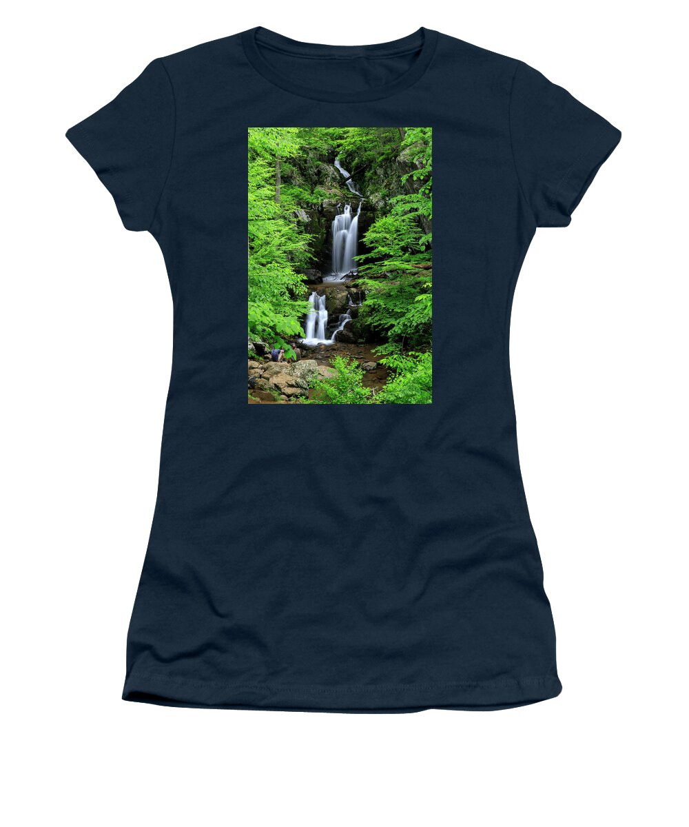 Upper Doyles River Falls Women's T-Shirt featuring the photograph Upper Doyles River Falls by Chris Berrier
