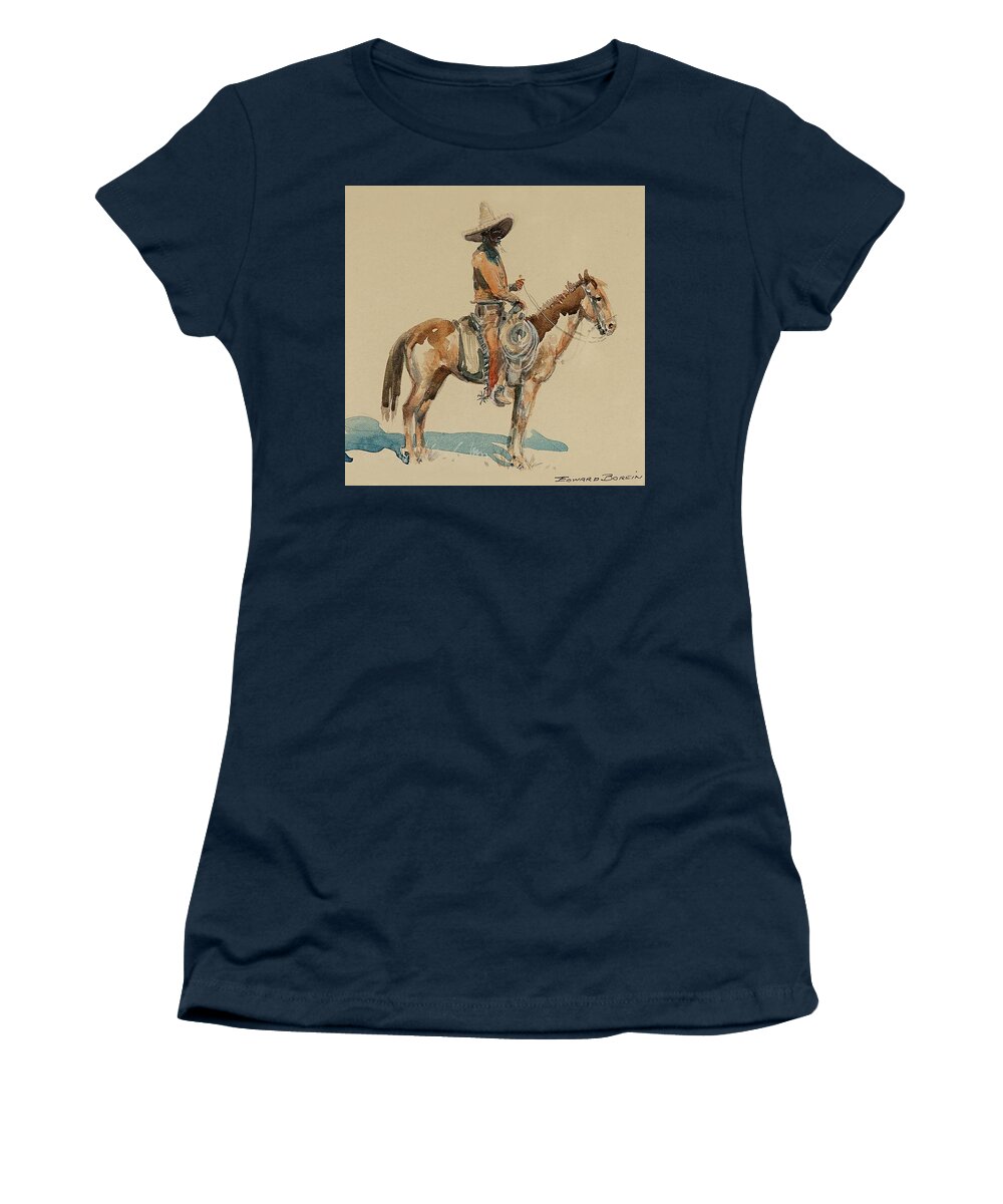 “edward Borein” Women's T-Shirt featuring the digital art Vaquero Cowboy Art by Patricia Keith
