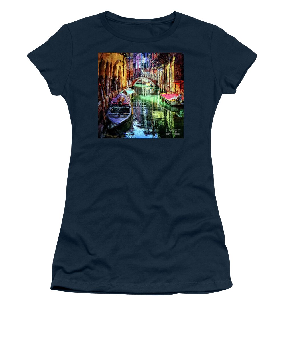 Venice Women's T-Shirt featuring the digital art Venice Italy Canal by Phil Perkins