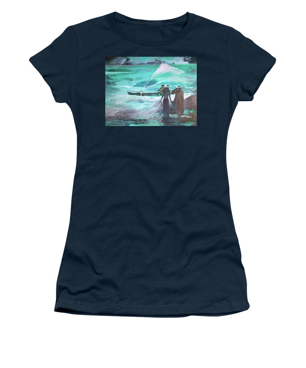 Hawaii Women's T-Shirt featuring the painting Vento Alle Hawaii by Enrico Garff