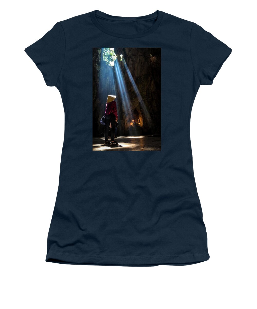 Ancient Women's T-Shirt featuring the photograph Vietnamese at Marble Mountain by Arj Munoz