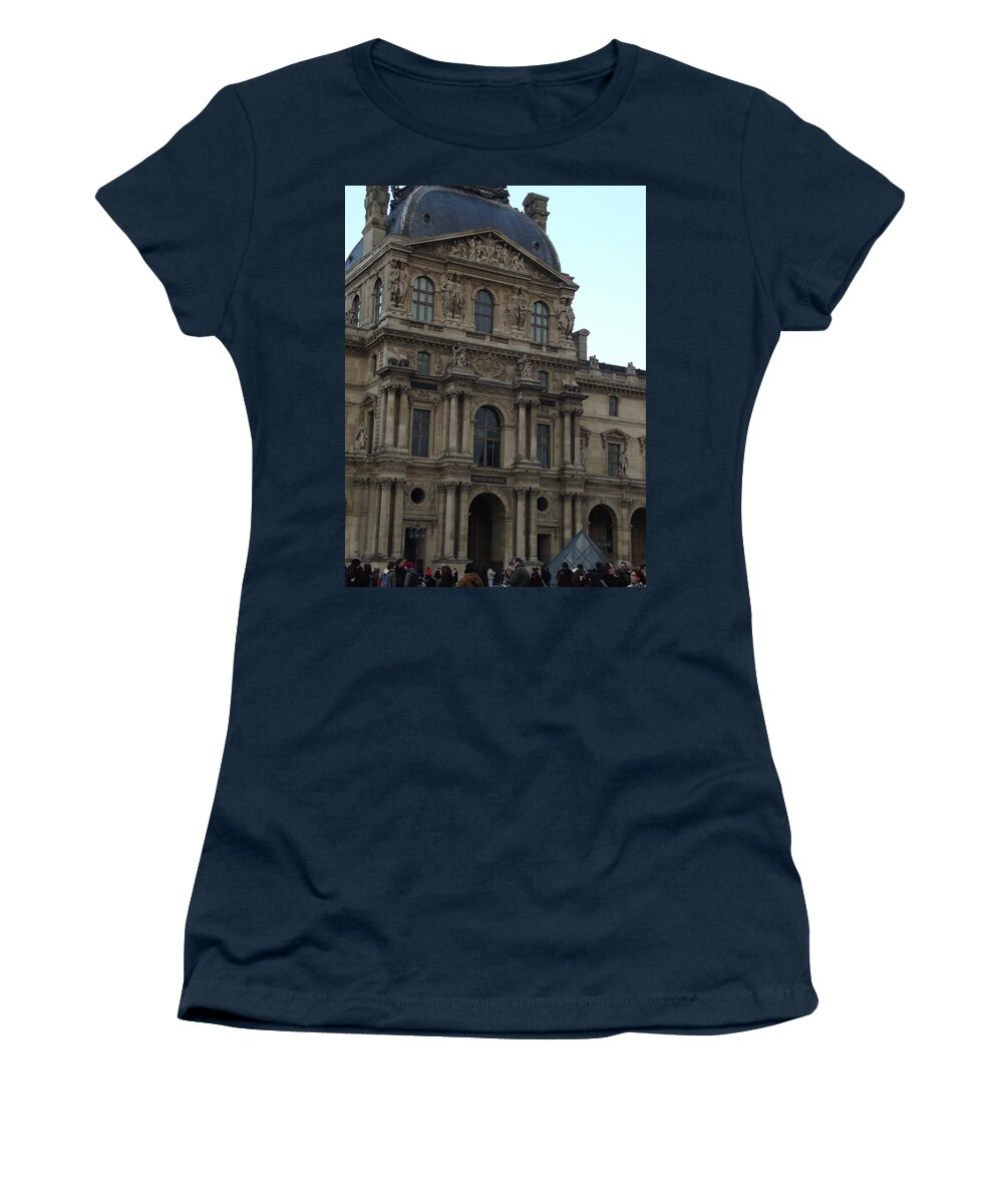 Louvre Women's T-Shirt featuring the photograph View at The Louvre by Roxy Rich