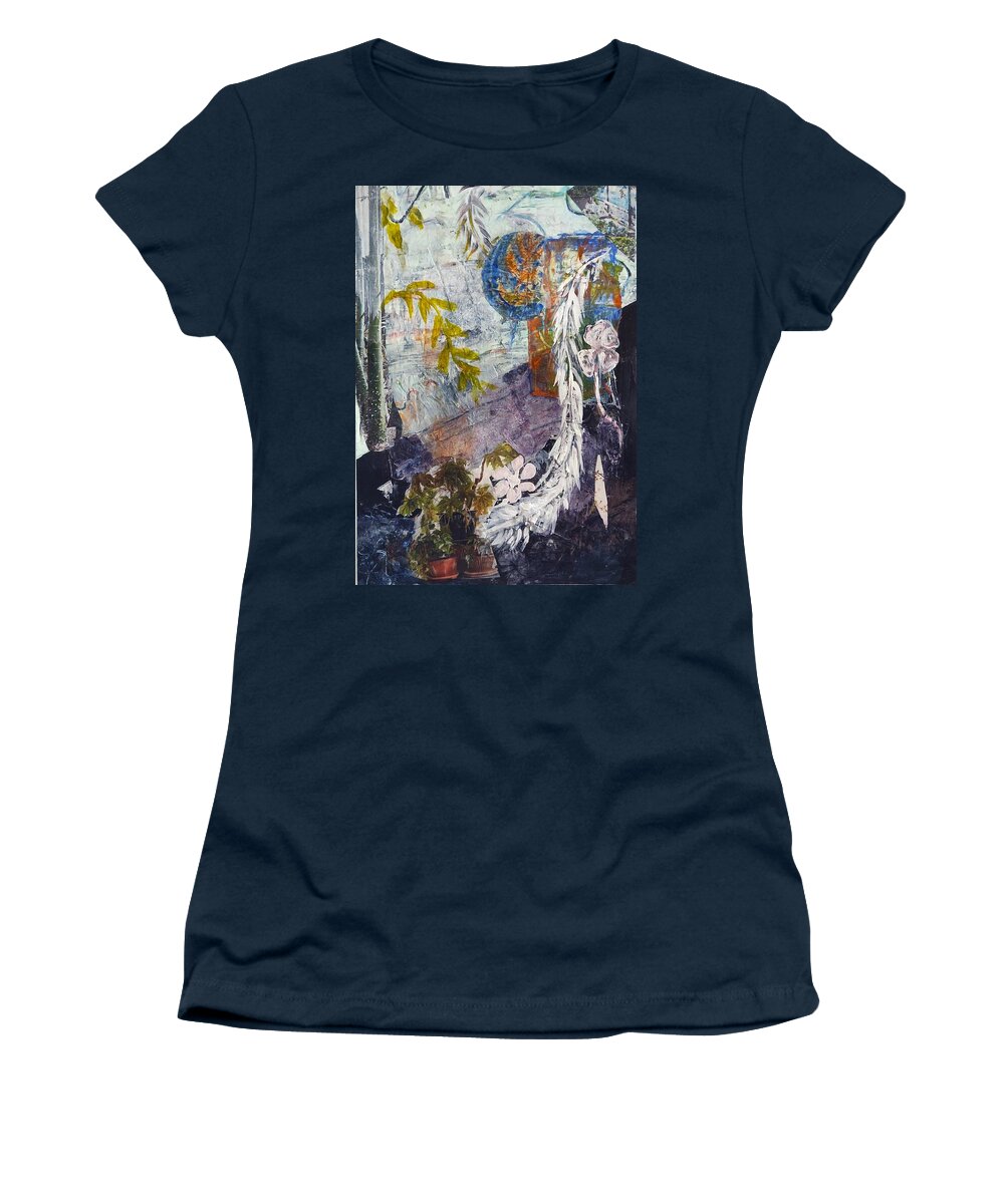 Garden Women's T-Shirt featuring the mixed media Vines by Suzanne Berthier