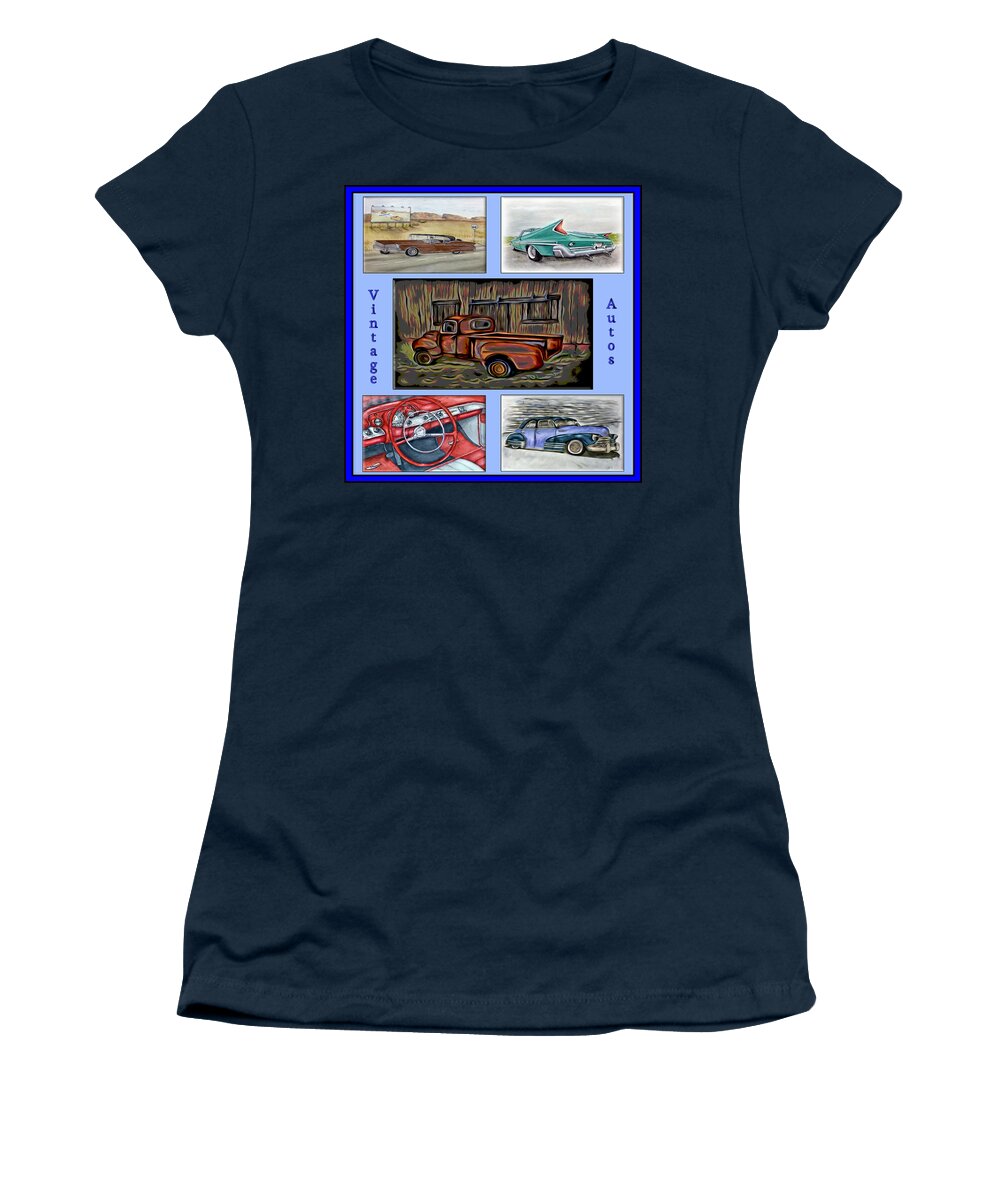 Chevy Women's T-Shirt featuring the digital art Vintage Auto Poster by Ronald Mills