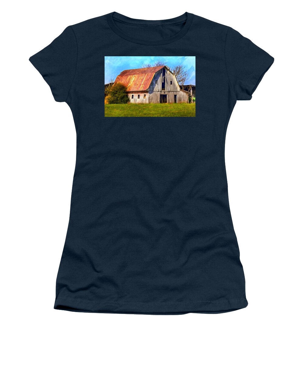 Barn Women's T-Shirt featuring the mixed media Virginia Barn by Anthony M Davis