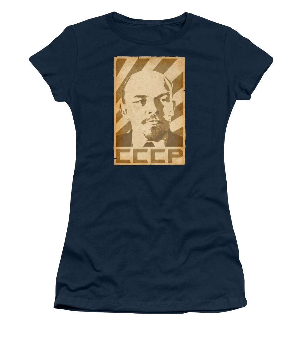 Vladimir Women's T-Shirt featuring the digital art Vladimir Lenin CCCP Propaganda by Filip Schpindel