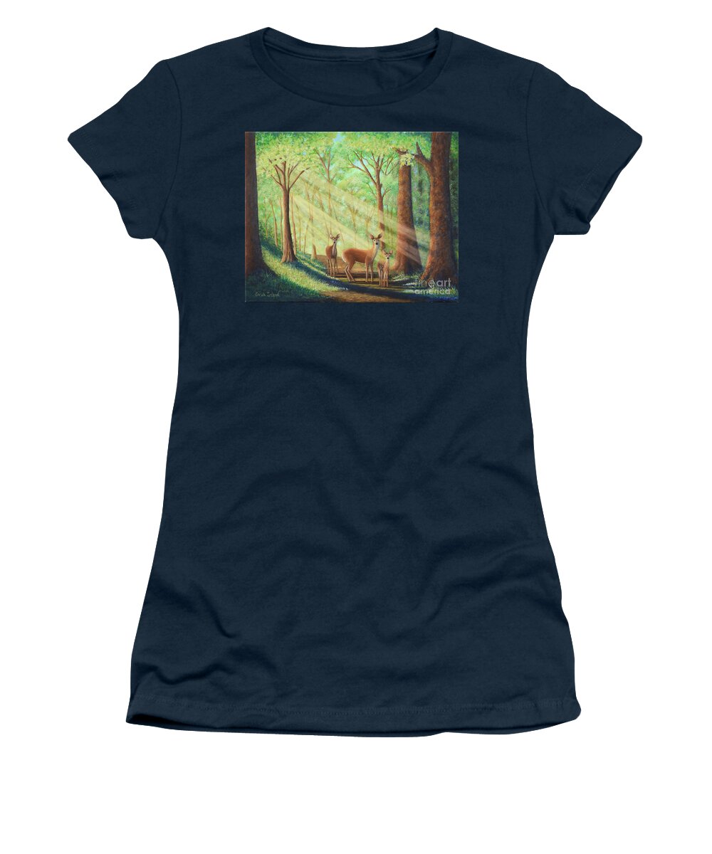 Waiting Women's T-Shirt featuring the painting Waiting for Snow White by Sarah Irland