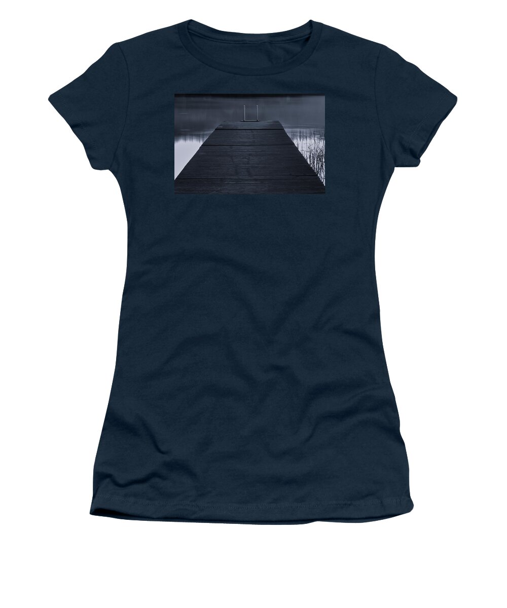 Finland Women's T-Shirt featuring the photograph Want to go swimming. Just after sunset 2 bw by Jouko Lehto
