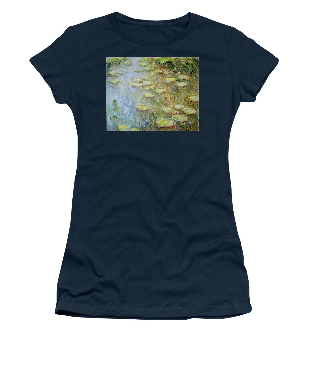 Waterlelies Women's T-Shirt featuring the painting Water lilies nr E.008 by Pierre Dijk