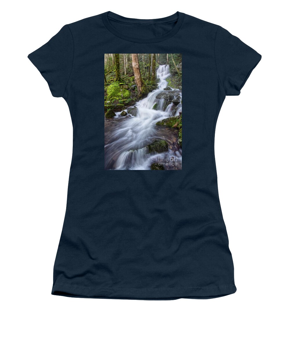 Tremont Women's T-Shirt featuring the photograph Waterfall In The Smokies 3 by Phil Perkins