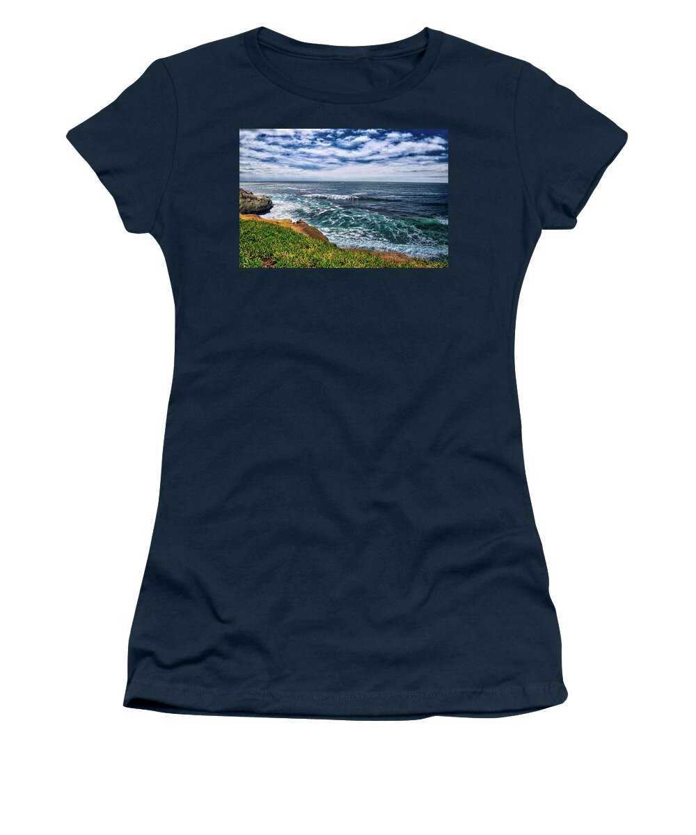 La Jolla Women's T-Shirt featuring the photograph Waves at La Jolla Cove, California by Chance Kafka