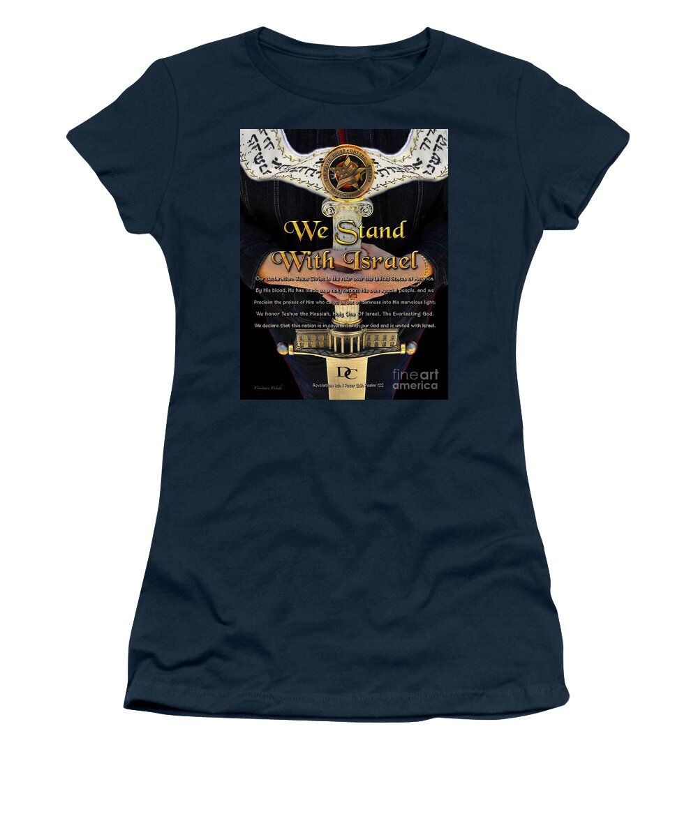 Israel Women's T-Shirt featuring the digital art We Stand With Israel by Constance Woods