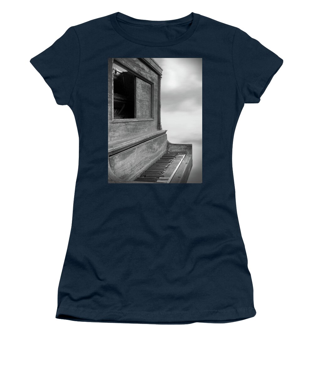 Landscape Women's T-Shirt featuring the photograph Weathered Piano 2 by Mike McGlothlen