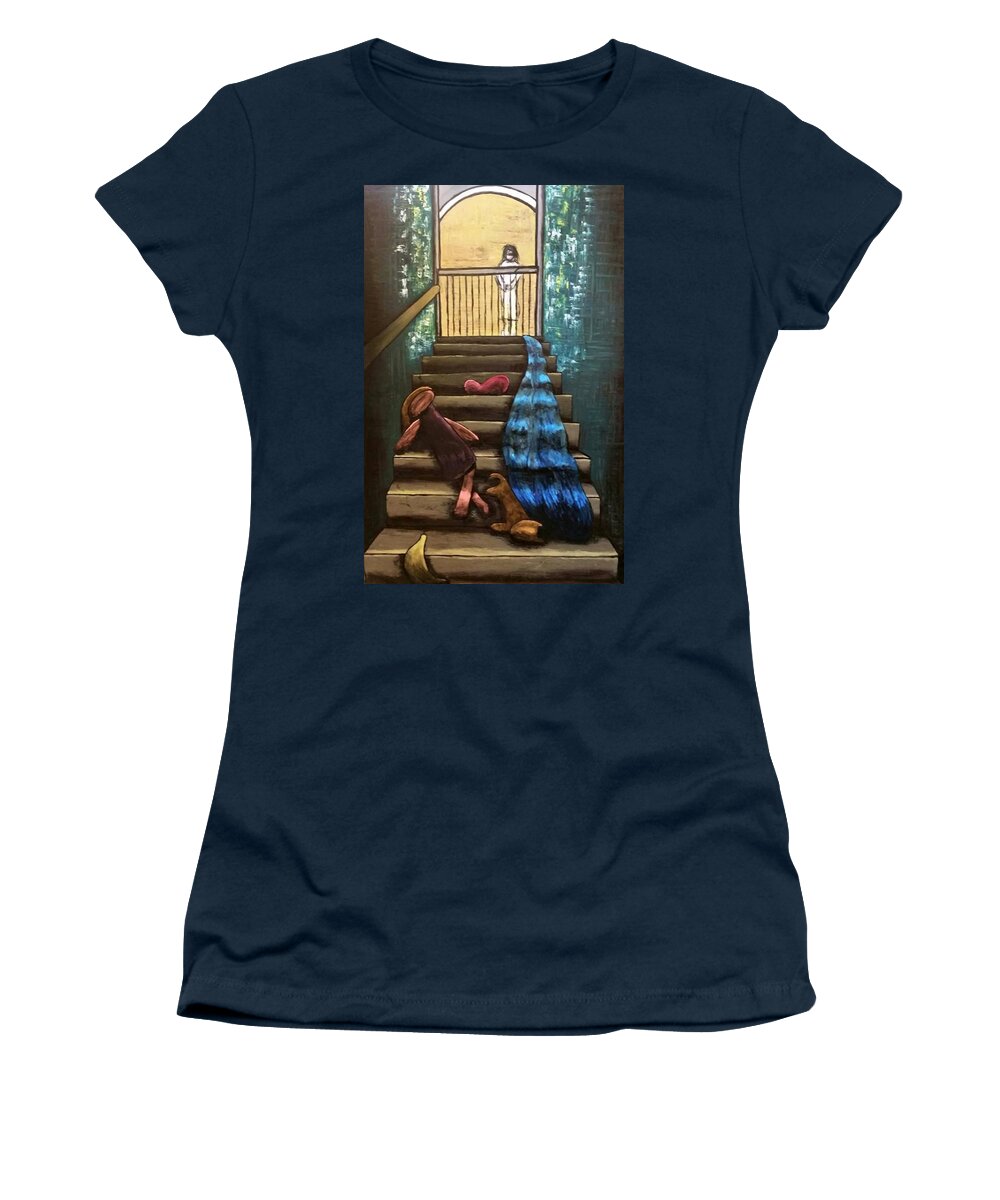 Motherhood Women's T-Shirt featuring the painting Welcome Home Mom by Joanne Stowell