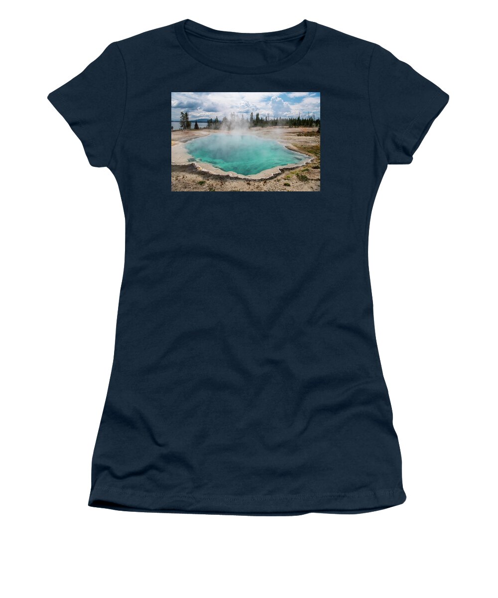 Travel Women's T-Shirt featuring the photograph West Thumb Geyser Basin by Rose Guinther