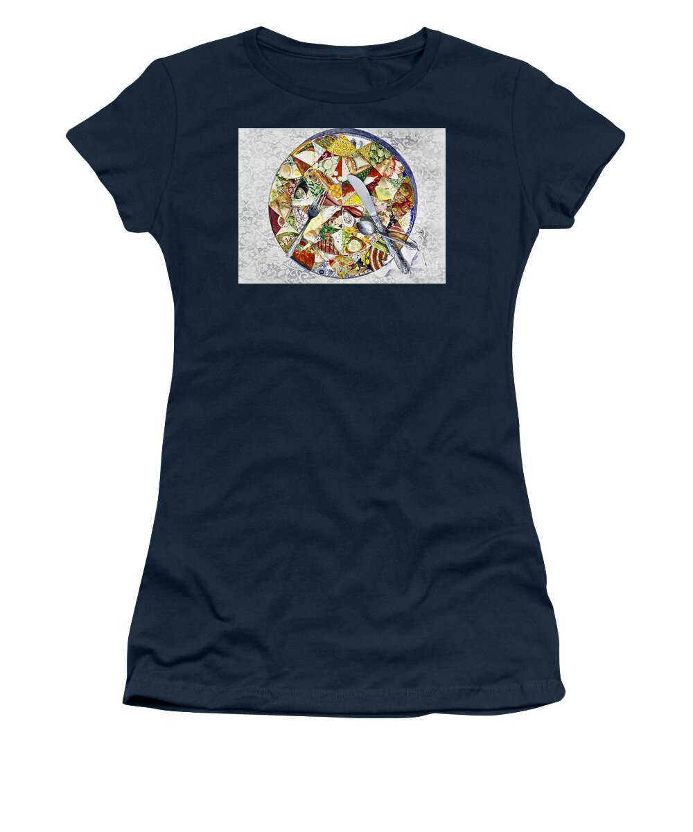 Kaleidoscope Women's T-Shirt featuring the painting What's For Dinner? by Merana Cadorette