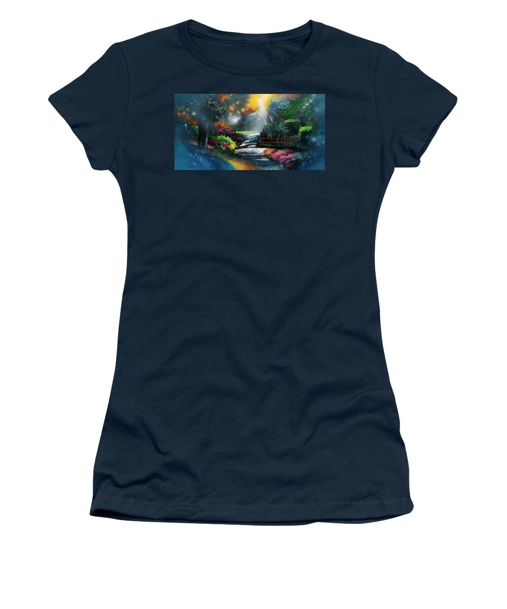 Landscape Women's T-Shirt featuring the painting When Heaven Touches Earth by Pat Wagner