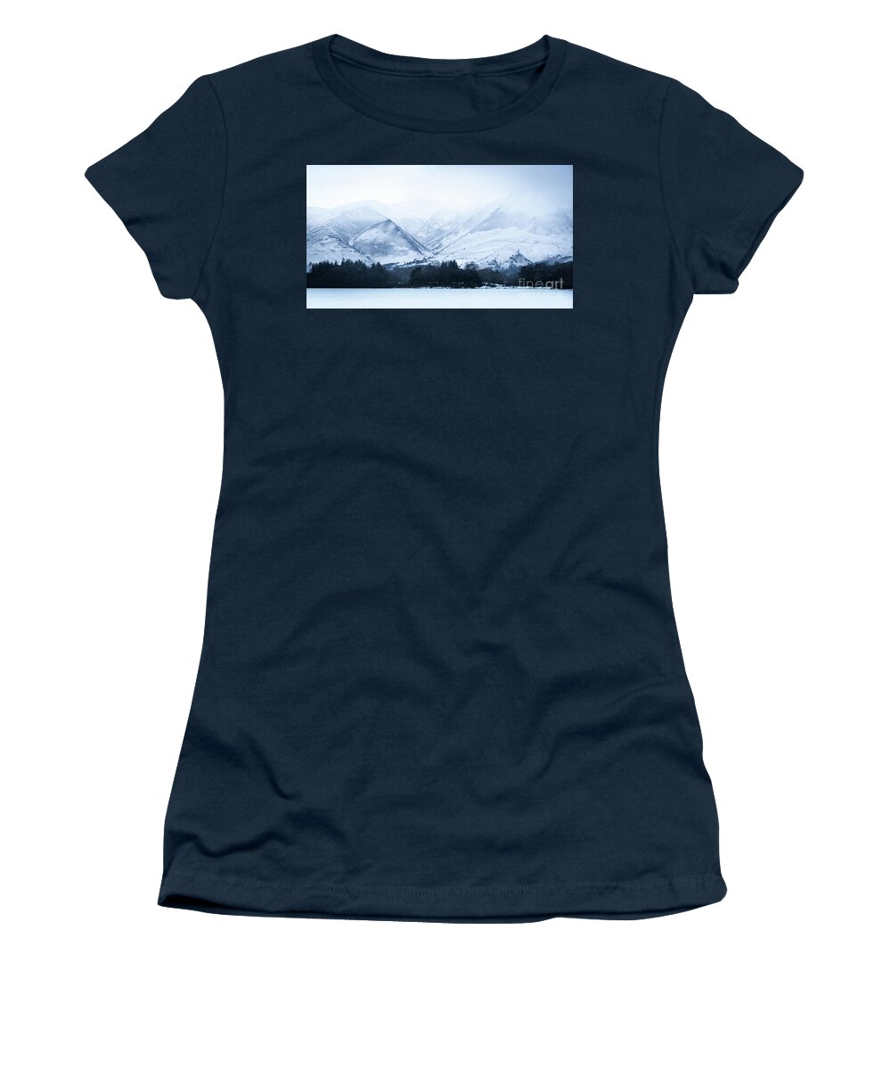 Lake District Women's T-Shirt featuring the photograph White Cold Mountains by Perry Rodriguez