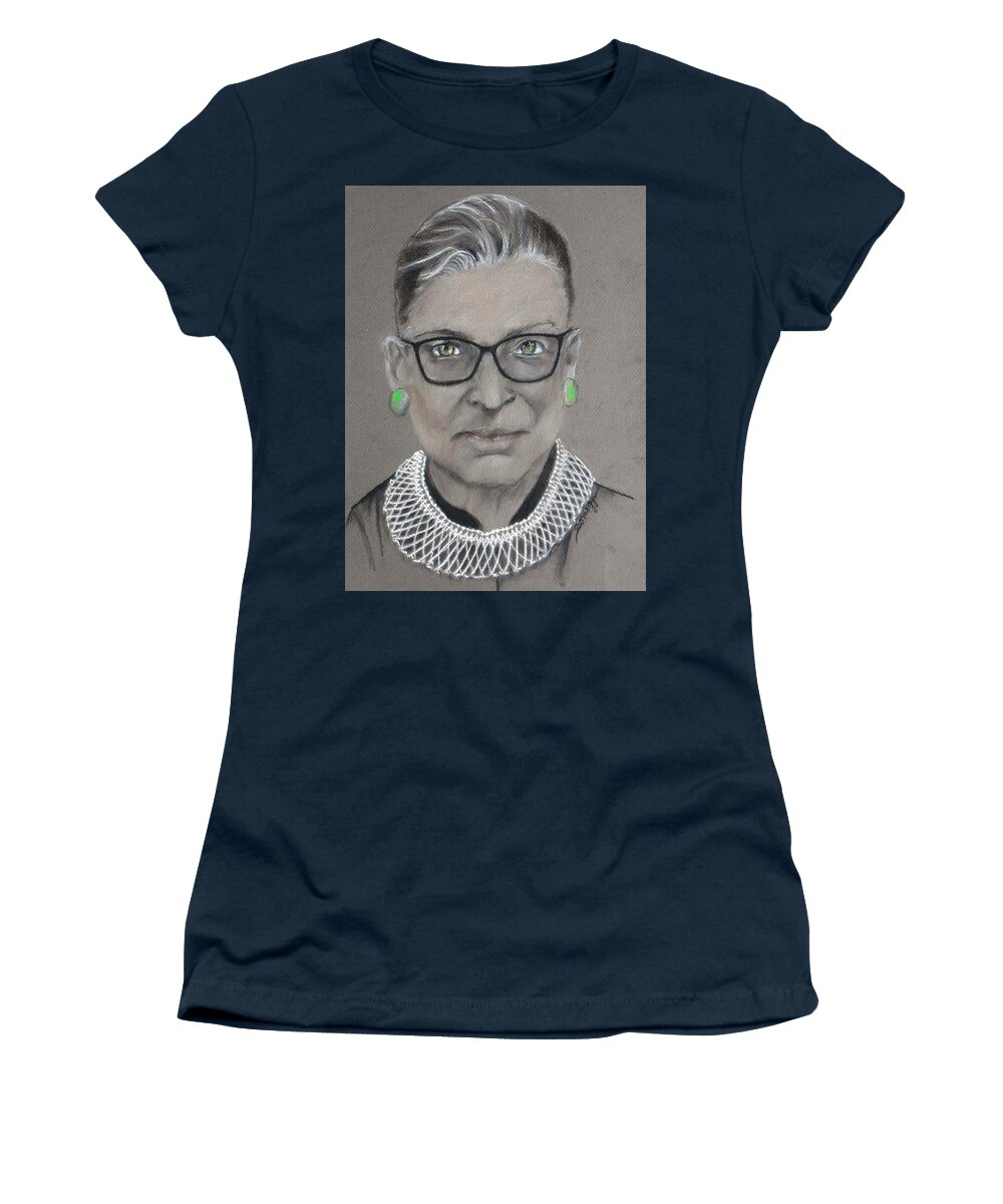 Ruth Bader Ginsburg Women's T-Shirt featuring the drawing White-Collar Justice by Jayne Somogy