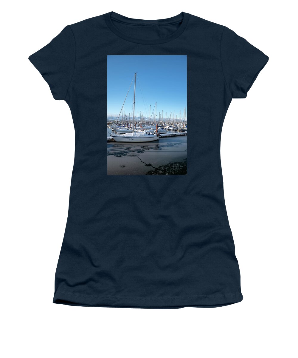 Marine Women's T-Shirt featuring the photograph White marina by Canadart -