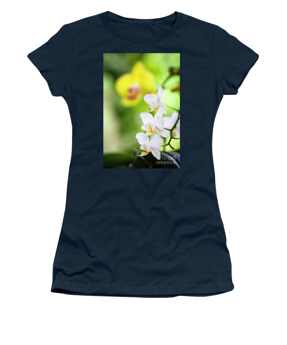 Background Women's T-Shirt featuring the photograph White Orchid Flowers by Raul Rodriguez