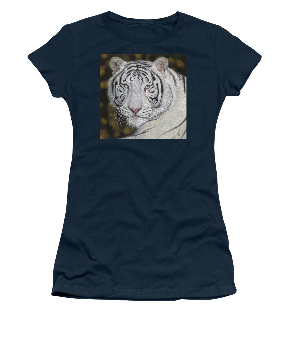 Tiger Women's T-Shirt featuring the painting White Tiger by Mark Ray