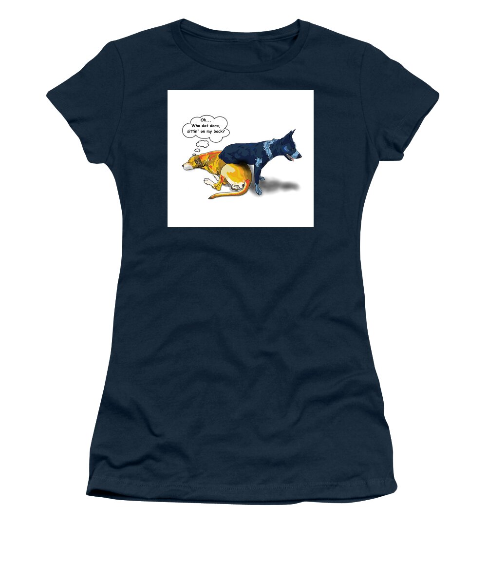 Portrait Women's T-Shirt featuring the drawing Who dat dere by Joan Stratton