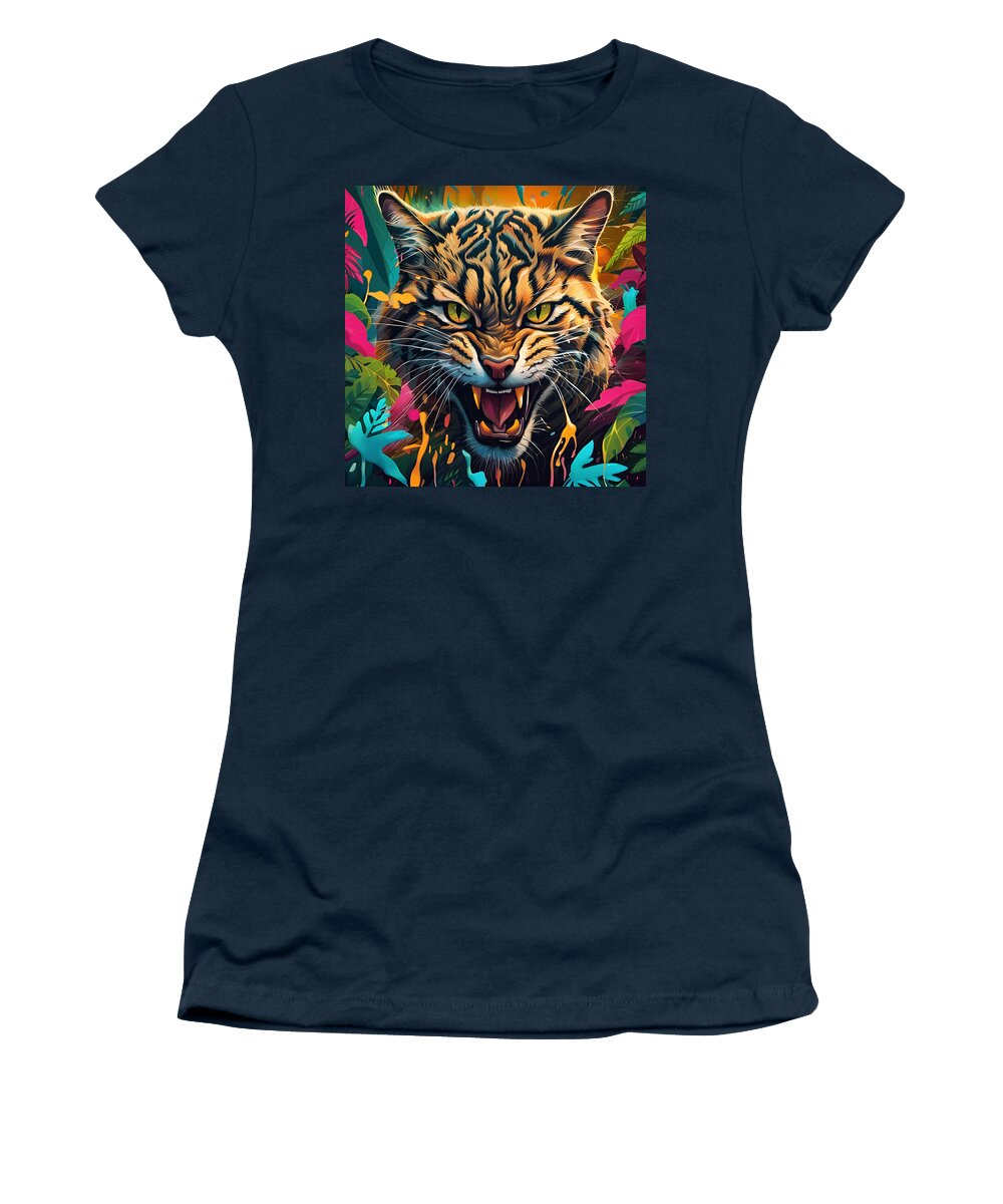 Wild Women's T-Shirt featuring the digital art Wild Cat by Jason Denis