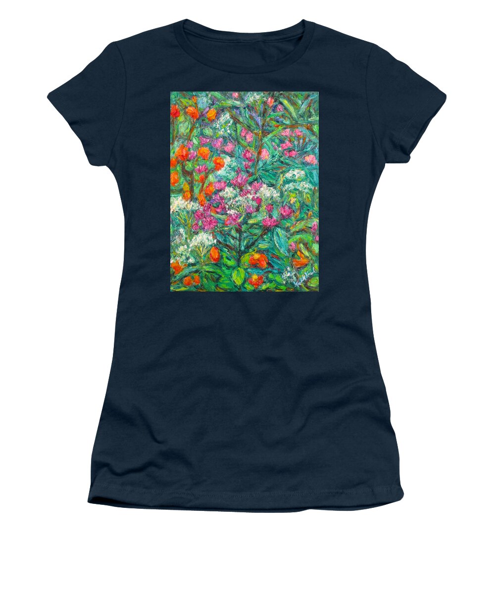 Wildflowers Women's T-Shirt featuring the painting Wildwood Beauty by Kendall Kessler