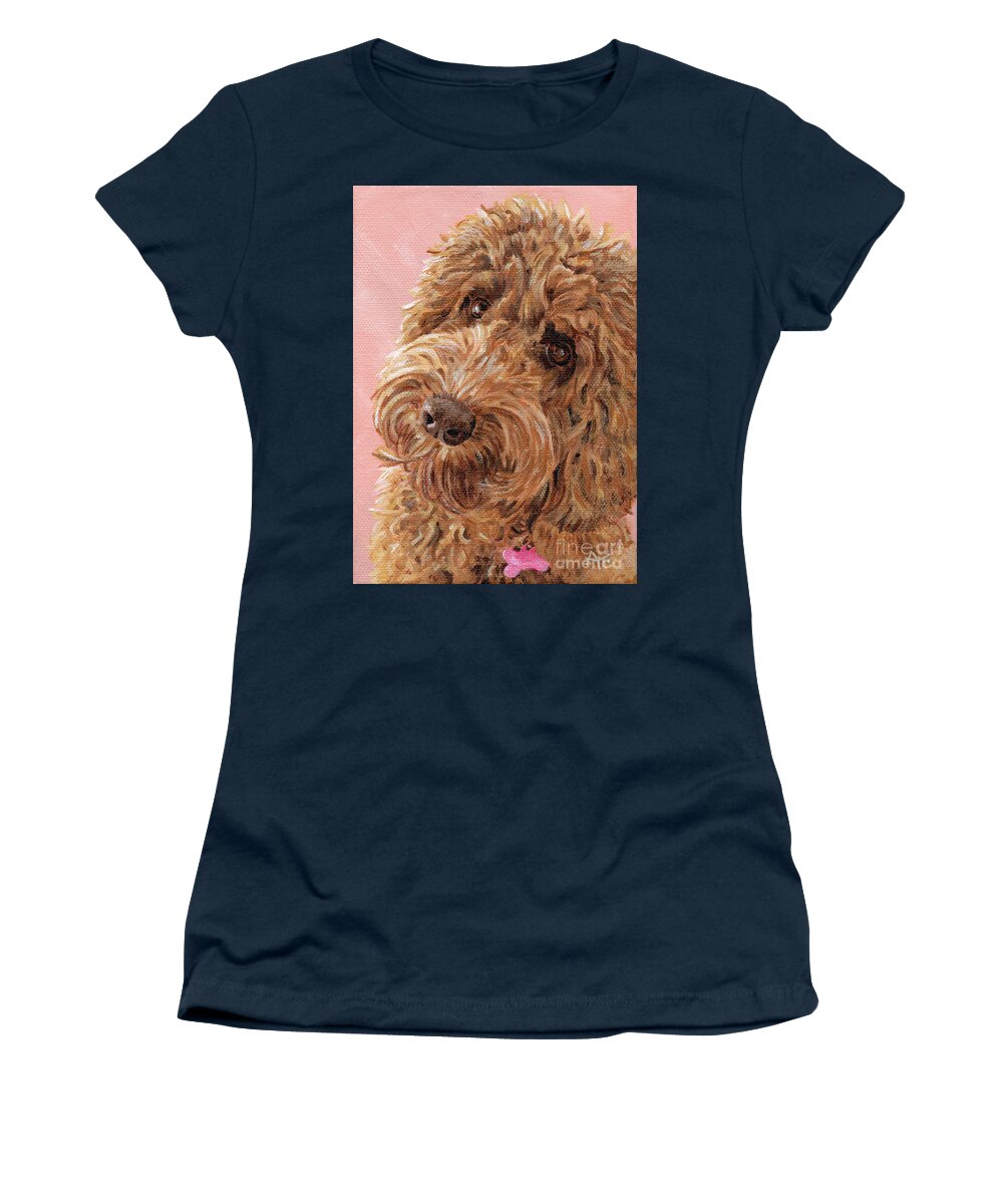 Dog Women's T-Shirt featuring the painting Willow - Pet Portrait by Annie Troe