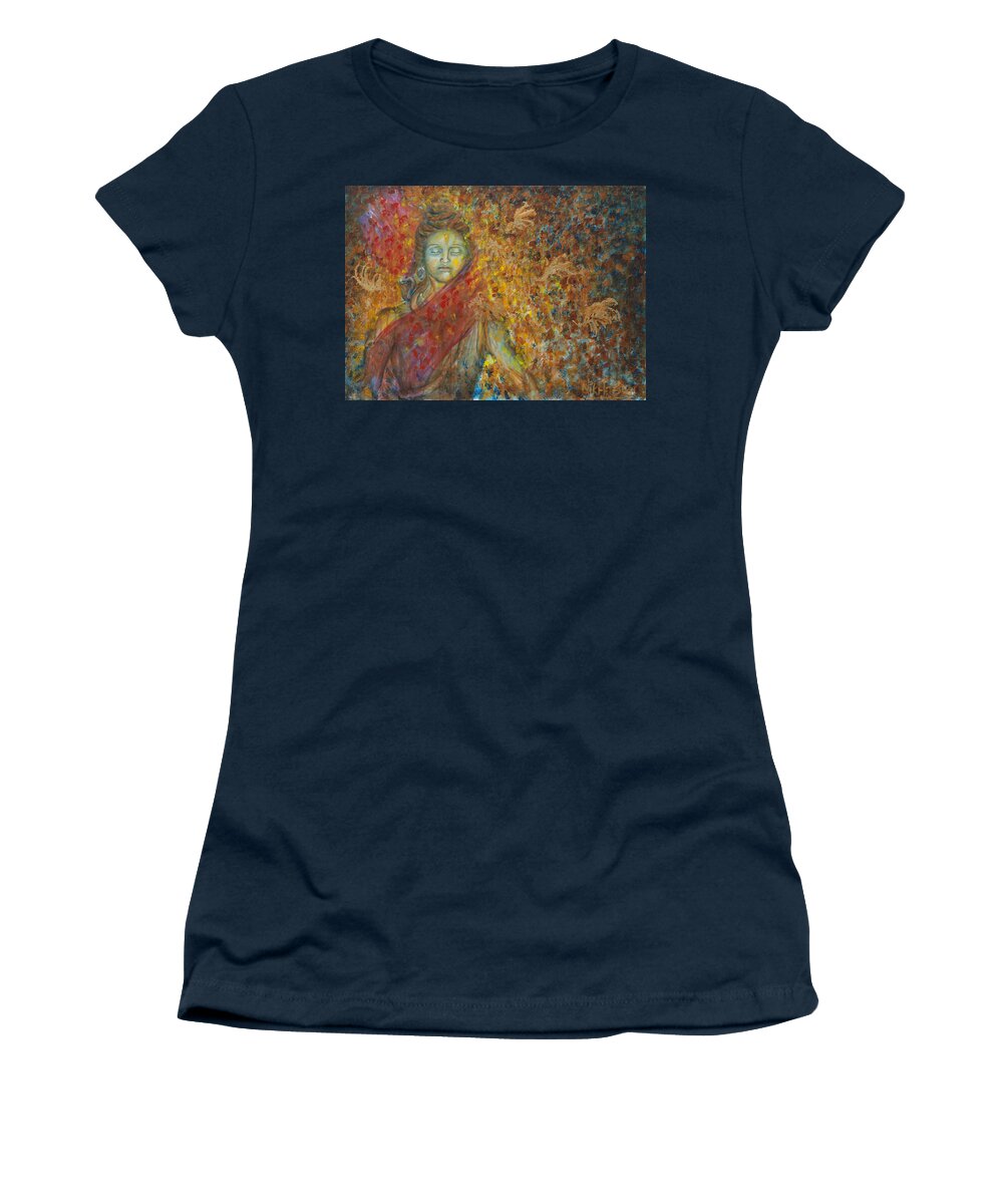 Shiva Women's T-Shirt featuring the painting Winds Of Change by Nik Helbig