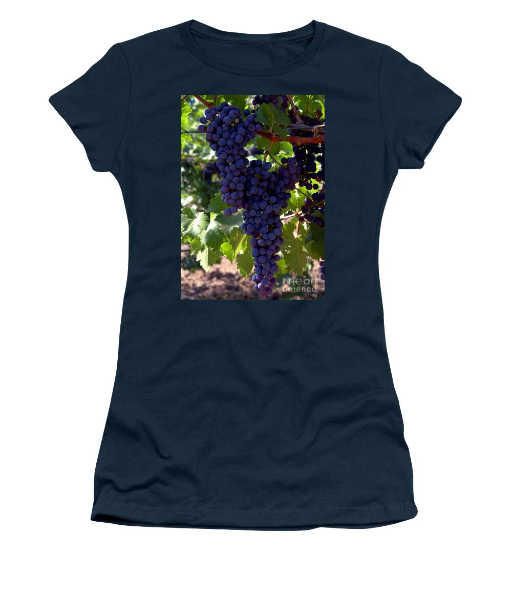 Grapes Women's T-Shirt featuring the photograph Wine Grapes by Charlene Mitchell