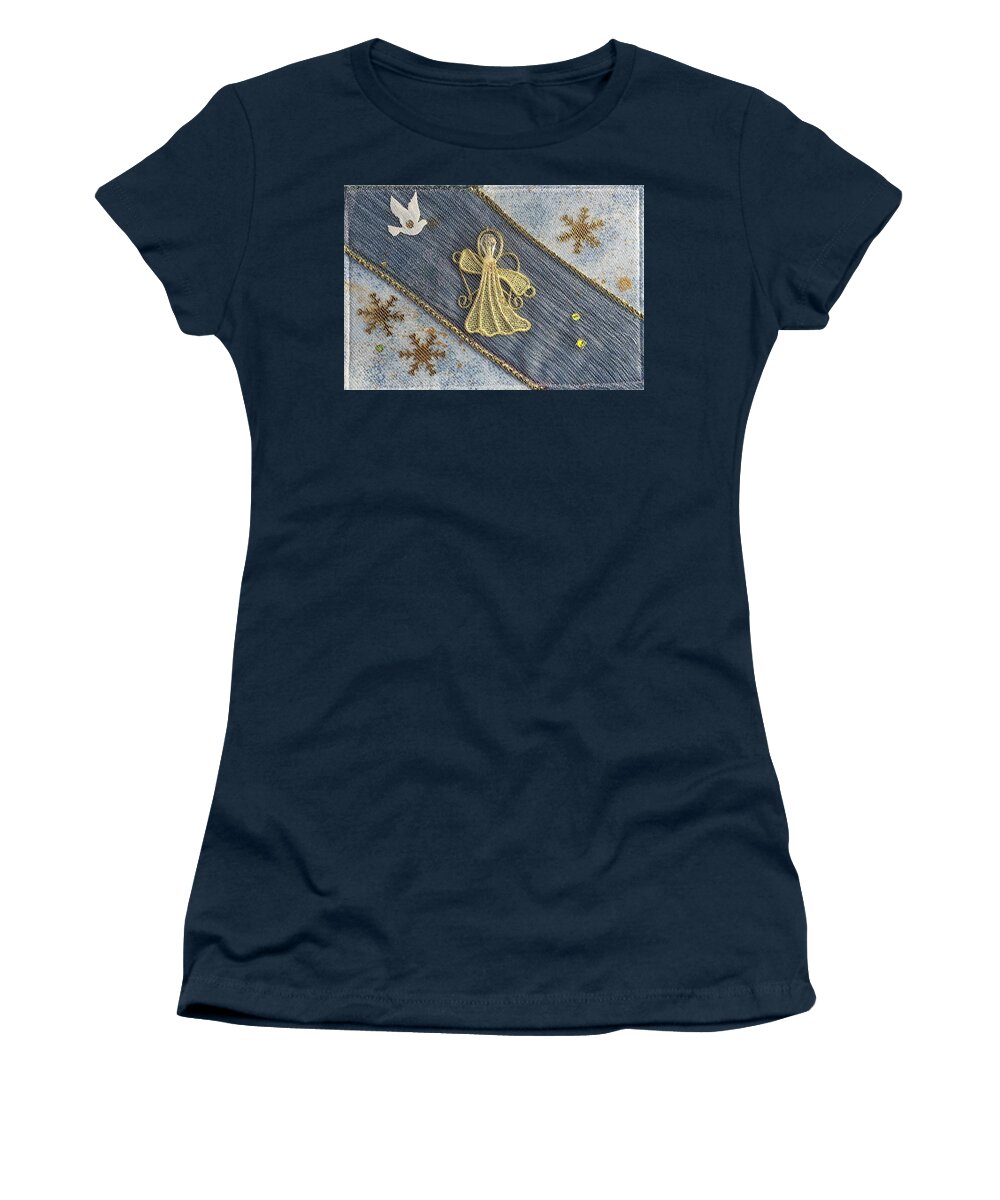 Wings Women's T-Shirt featuring the mixed media Wings by Vivian Aumond