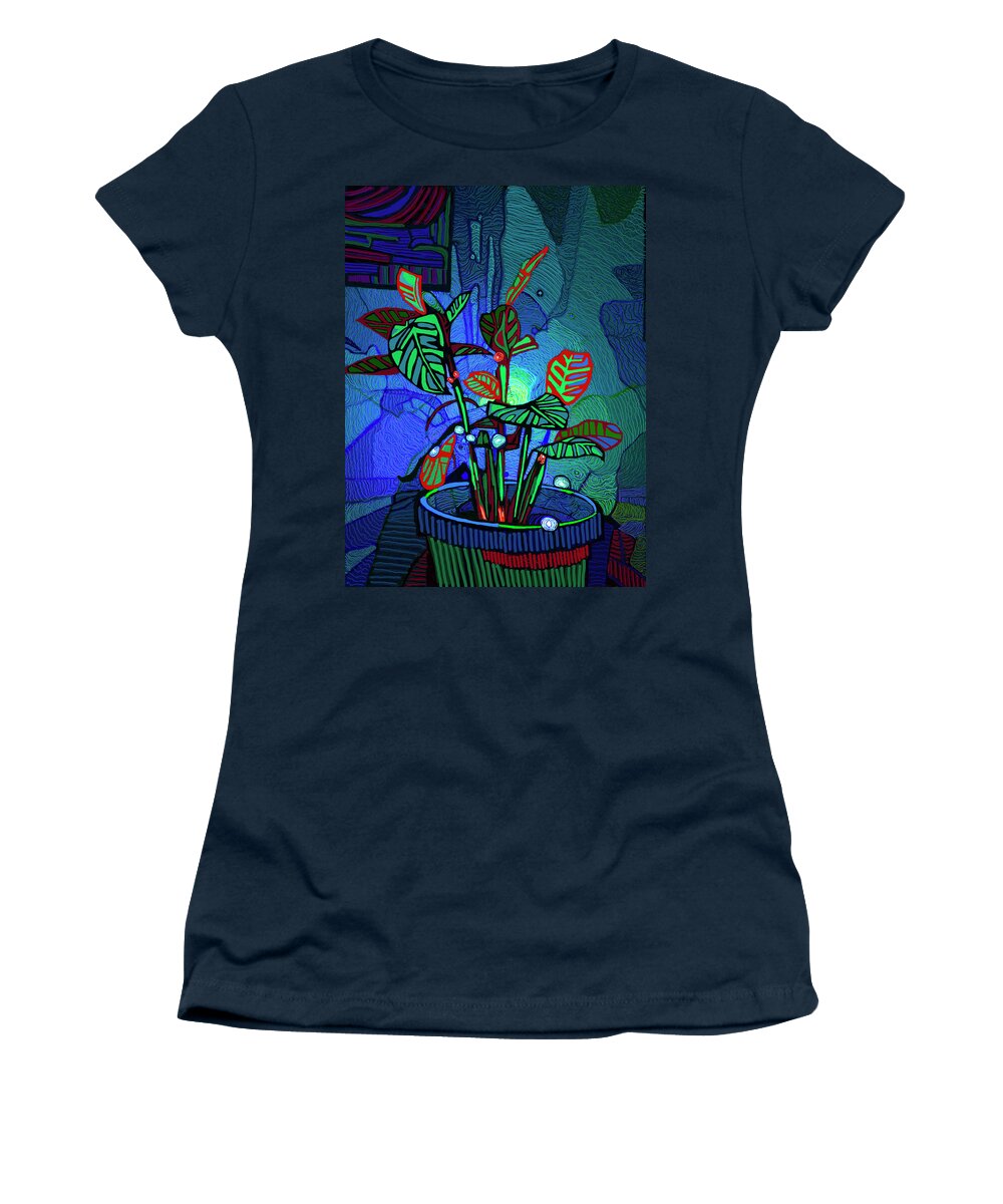 Holiday Women's T-Shirt featuring the pastel Winter Lights Dance by Rod Whyte