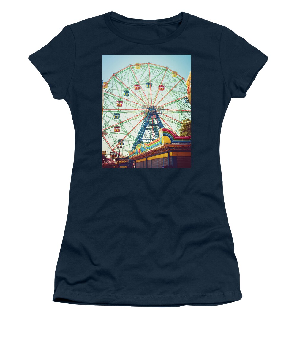 Ferris Wheel Women's T-Shirt featuring the photograph Wonder Ferris Wheel by Sonja Quintero