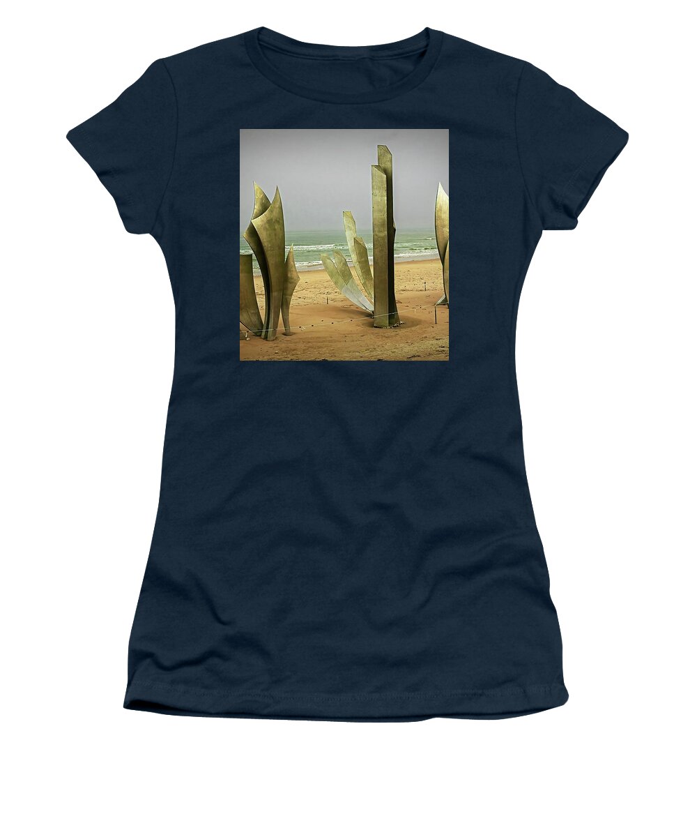 Ww2 Women's T-Shirt featuring the photograph WW2 Normandy Beach by Elf EVANS