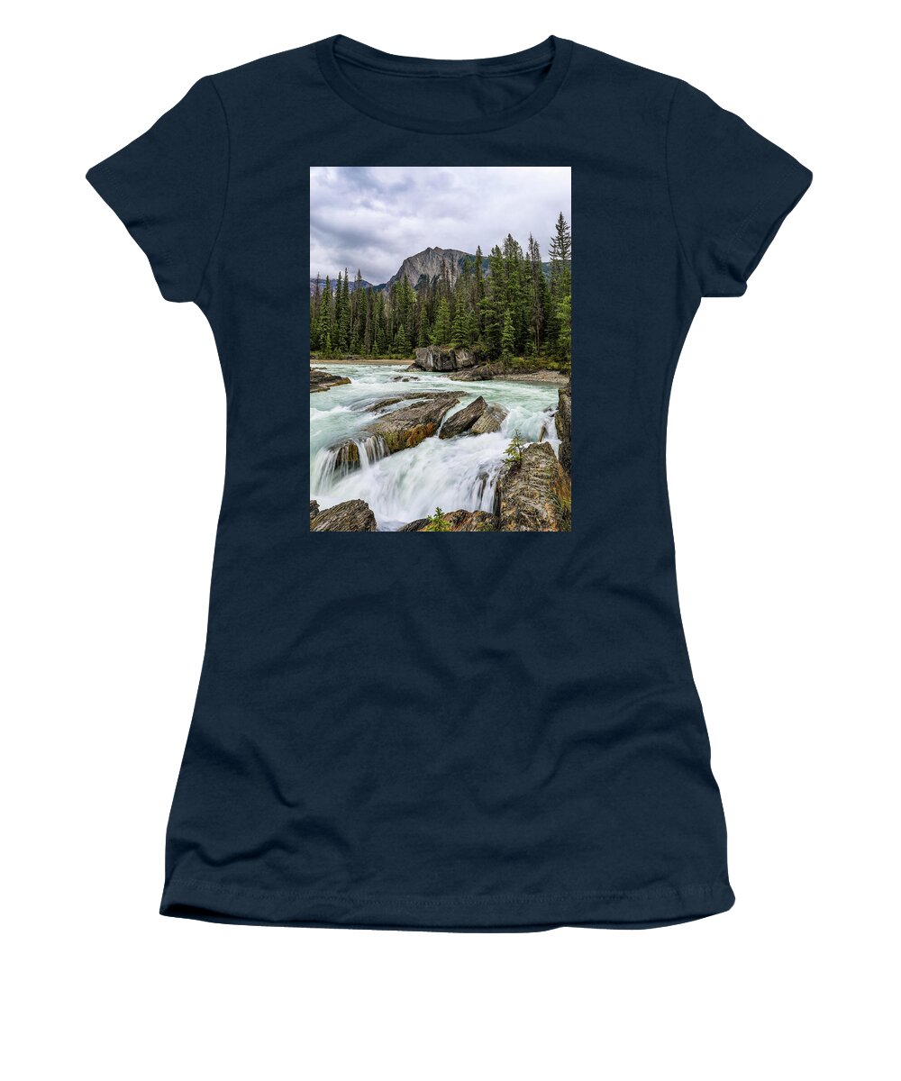 Kicking Horse River Women's T-Shirt featuring the photograph Yoho National Park Natural Bridge by Dan Sproul
