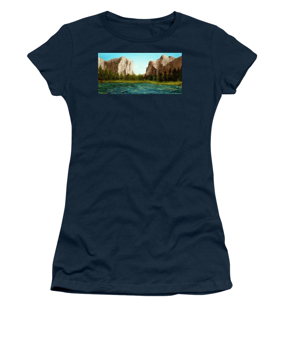 Yosemite Women's T-Shirt featuring the painting Yosemite by Renee Logan