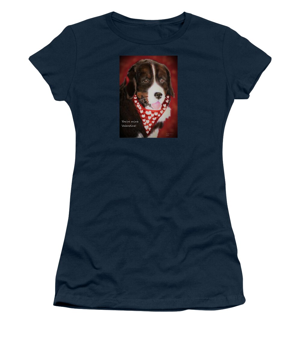 Burmese Mountain Dog Women's T-Shirt featuring the drawing You're Mine Valentine by Angela Davies