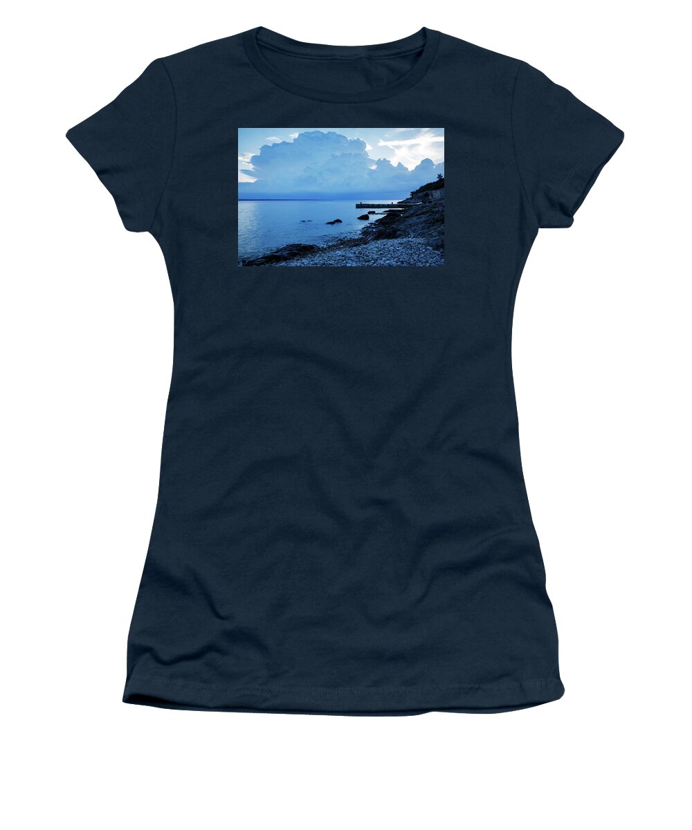 Losinj Women's T-Shirt featuring the photograph Zaosiri beach and coastline, Losinj Island, Croatia by Ian Middleton