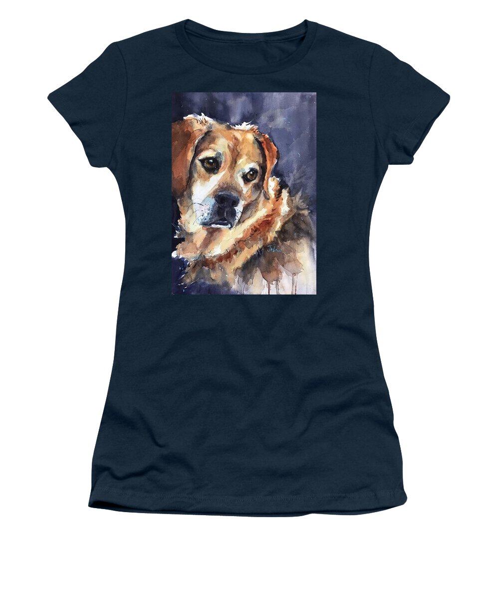 Dog Women's T-Shirt featuring the painting Zeke by Judith Levins