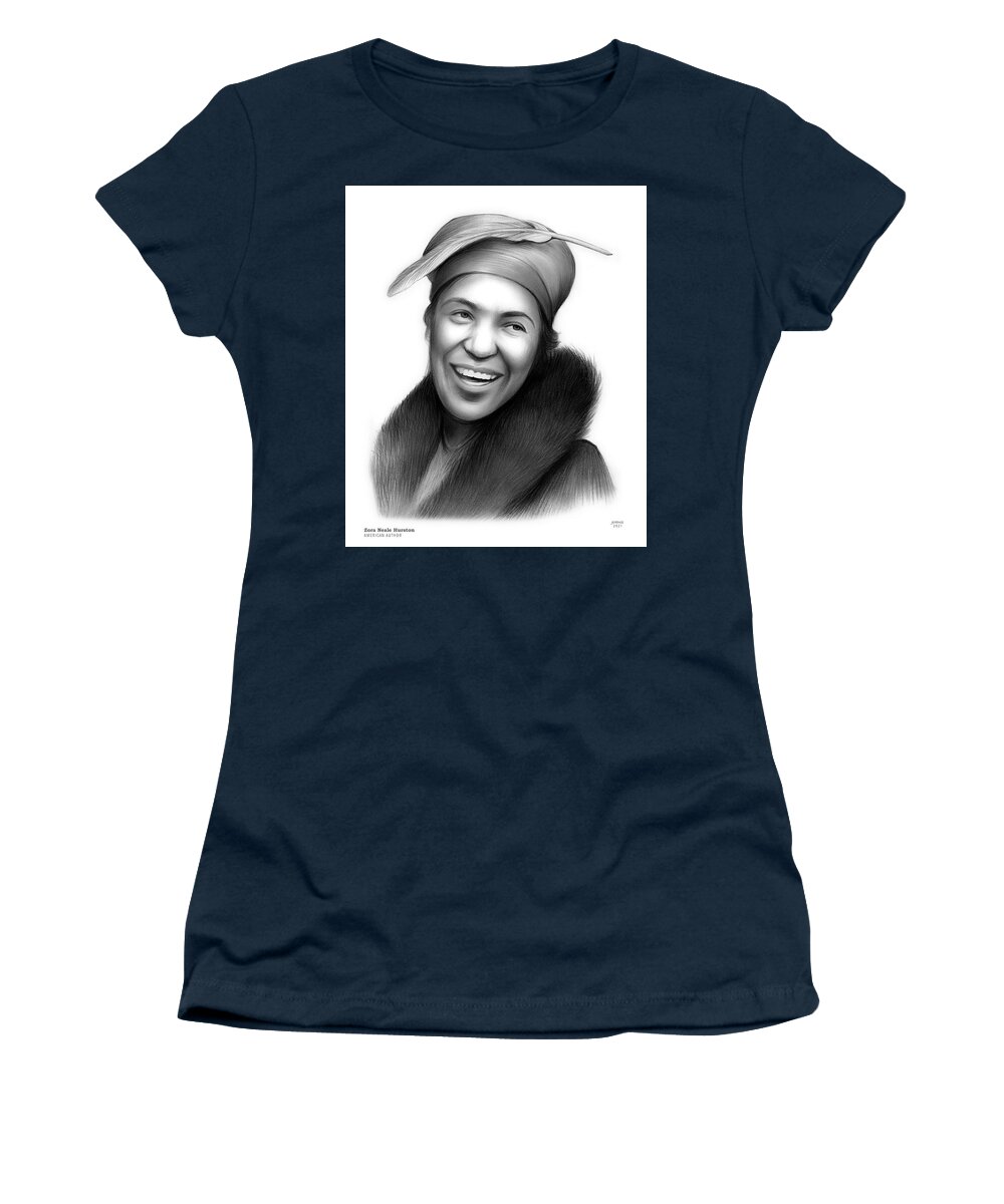 Zora Neale Hurston Women's T-Shirt featuring the drawing Zora Neale Hurston by Greg Joens