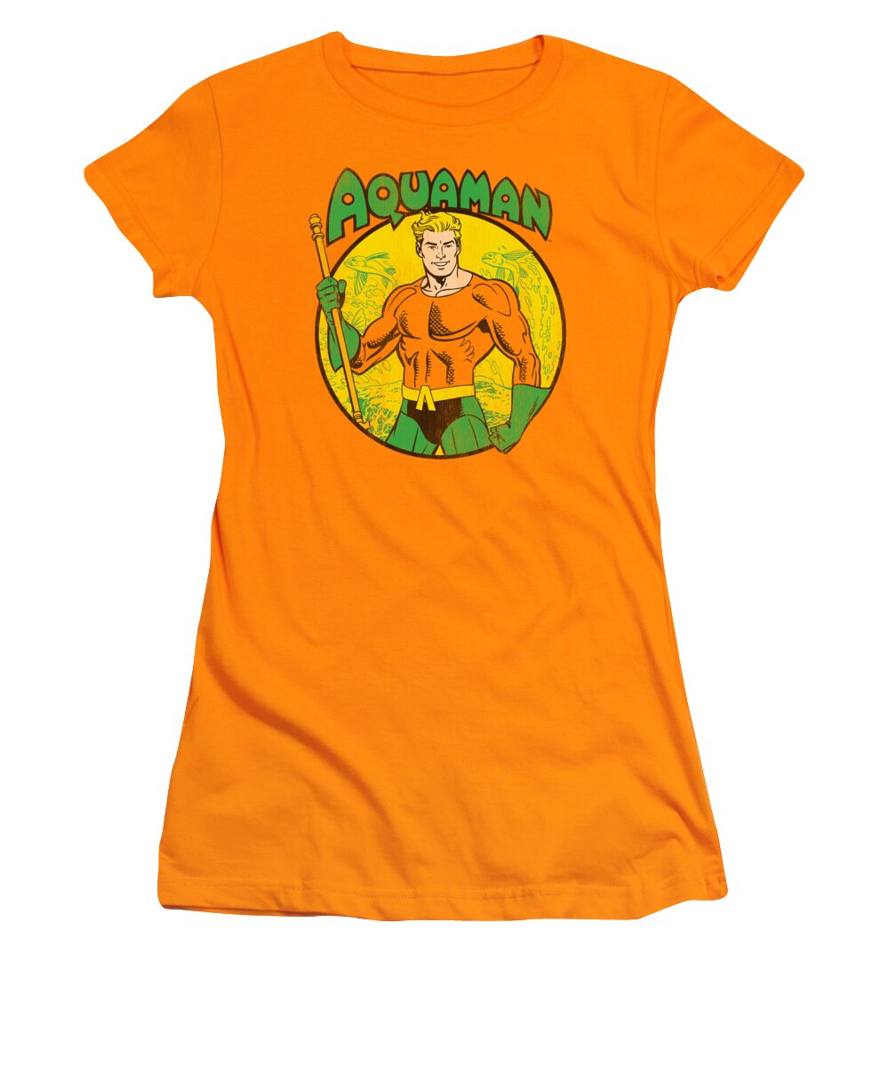 Dc Comics Women's T-Shirt featuring the digital art Dc - Aquaman by Brand A