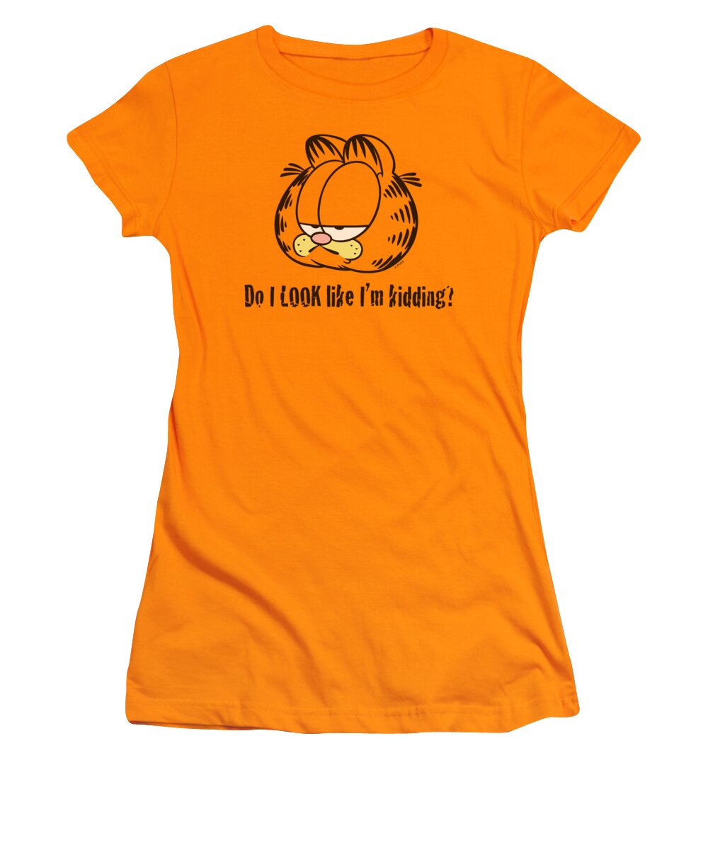 Garfield Women's T-Shirt featuring the digital art Garfield - Do I Look Like I'm Kidding by Brand A