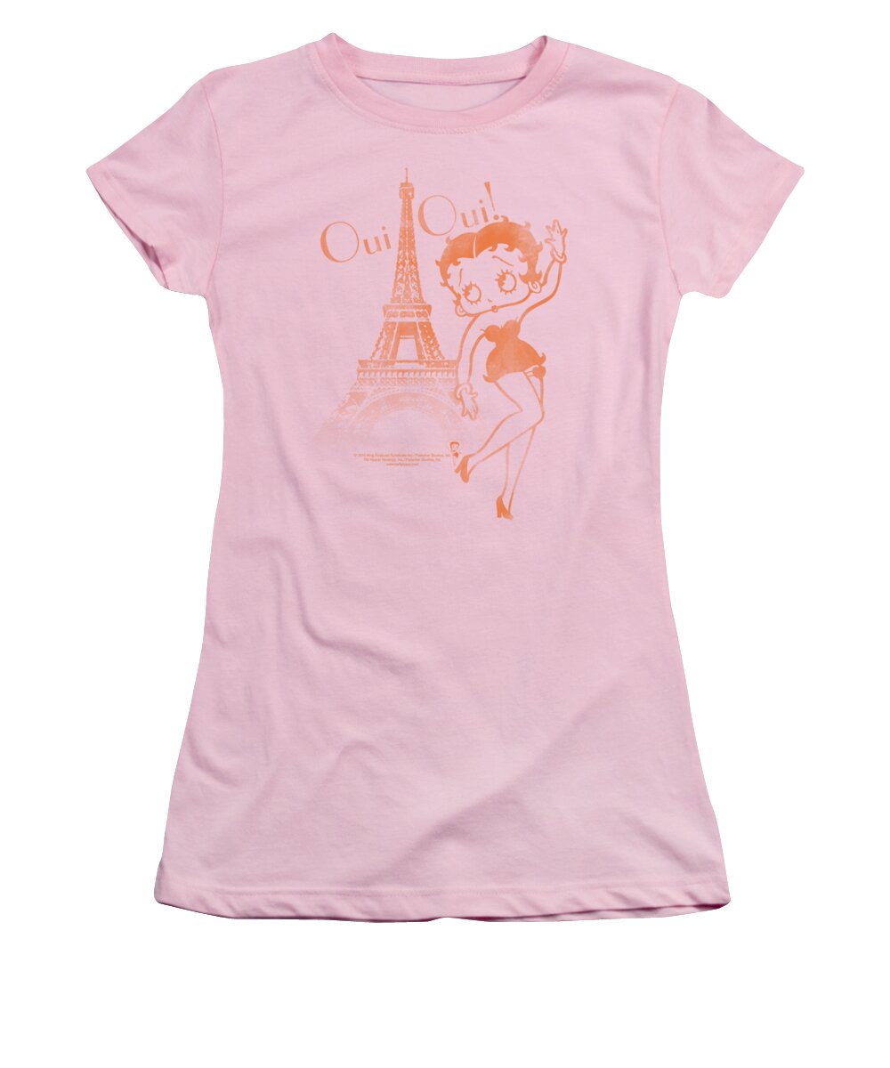 Betty Boop Women's T-Shirt featuring the digital art Boop - Oui Oui by Brand A