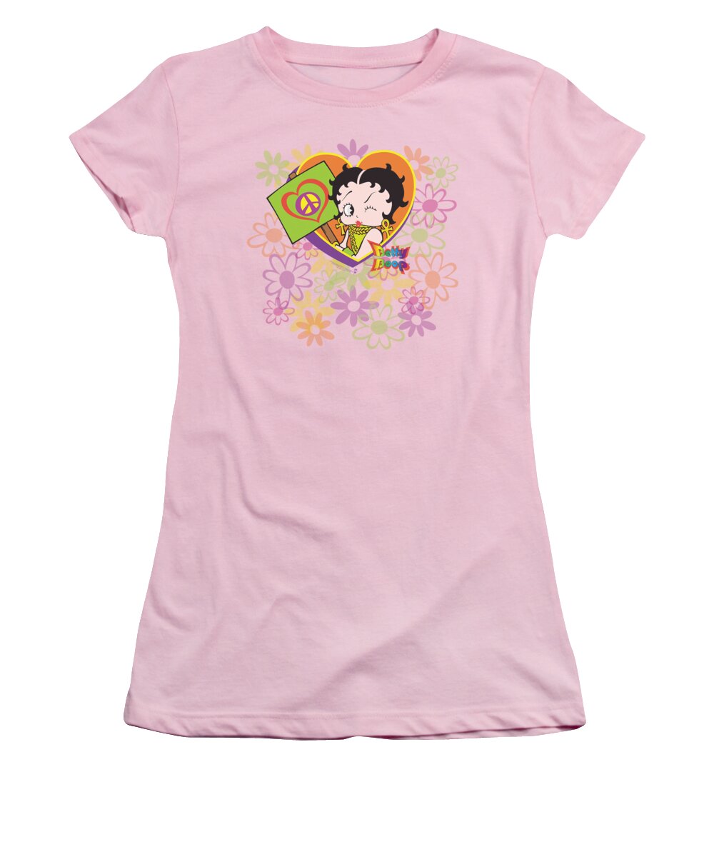 Betty Boop Women's T-Shirt featuring the digital art Boop - Peace Love And Boop by Brand A